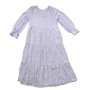 A New Day Purple Floral Tiered Dress Xs